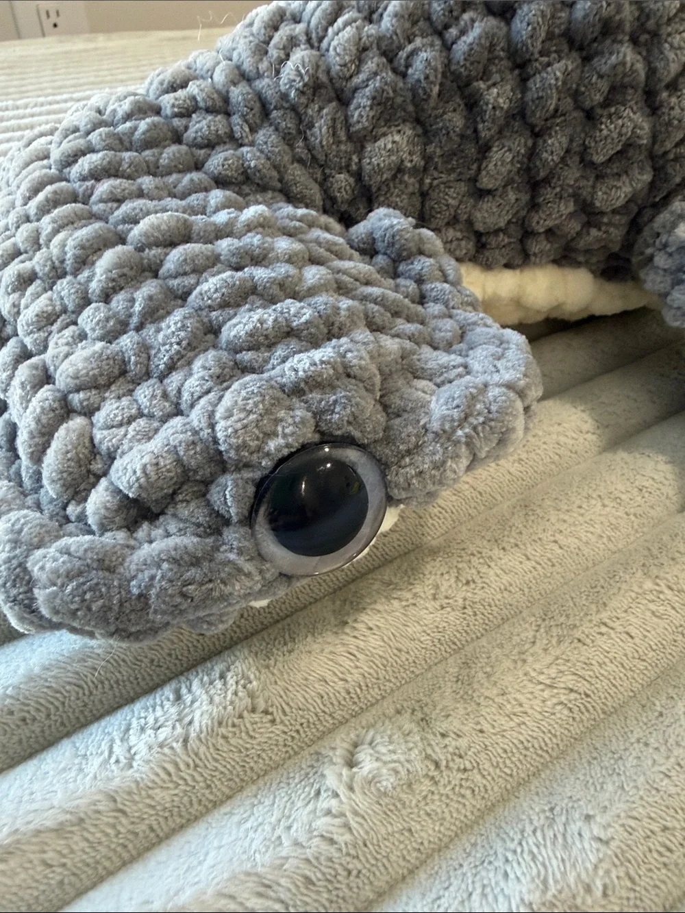 ❤️ Handmade Crochet Plush Hammerhead Shark - Gray and White